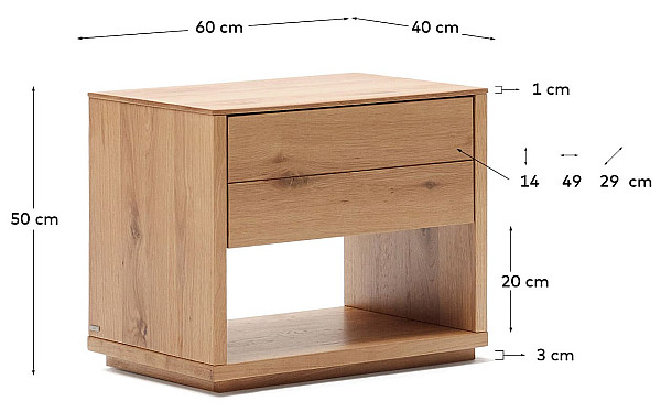 Приліжкова тумбочка La Forma ALGUEMA N1200004MM40-8