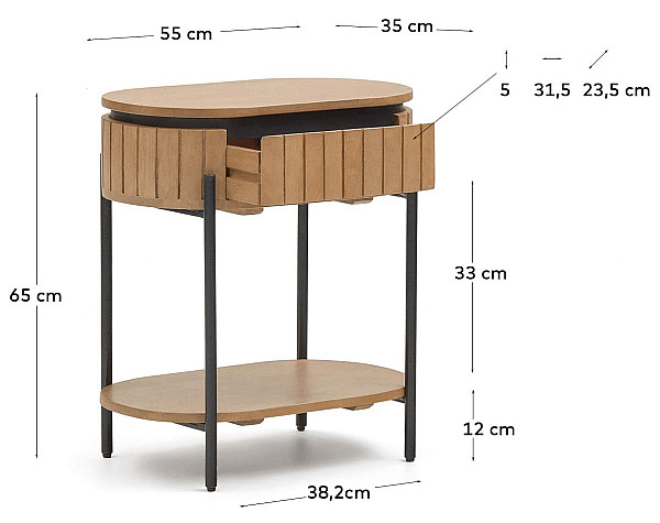 Приліжкова тумбочка La Forma LICIA N1200002MM46-8