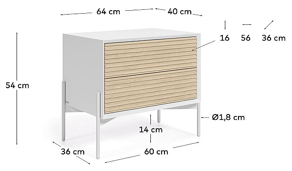 Приліжкова тумбочка La Forma MARIELLE CC3011M50-7
