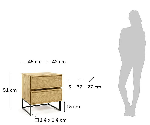 Приліжкова тумбочка La Forma TAIANA RKT008M40-6
