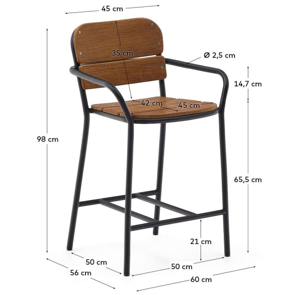 Напівбарний стілець La Forma Algueret J1100039MM46-10