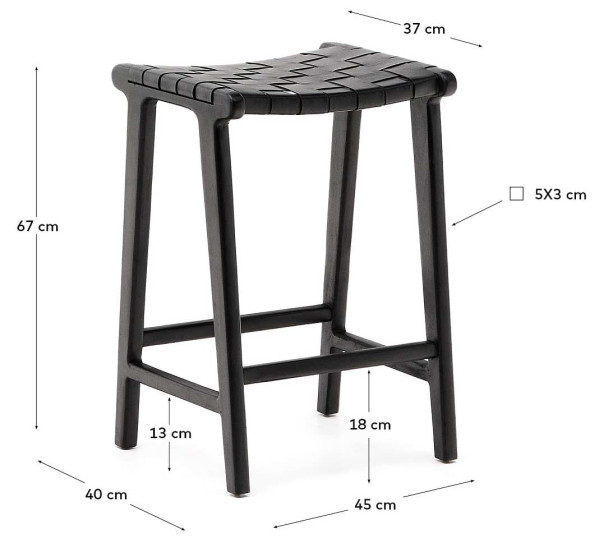 Полубарный стул La Forma Calixta CC1948P01 Черный-8