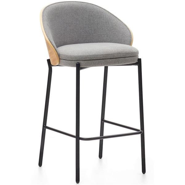 Напівбарний стілець La Forma EAMY C0600053HE12 Сірий/натуральний-0