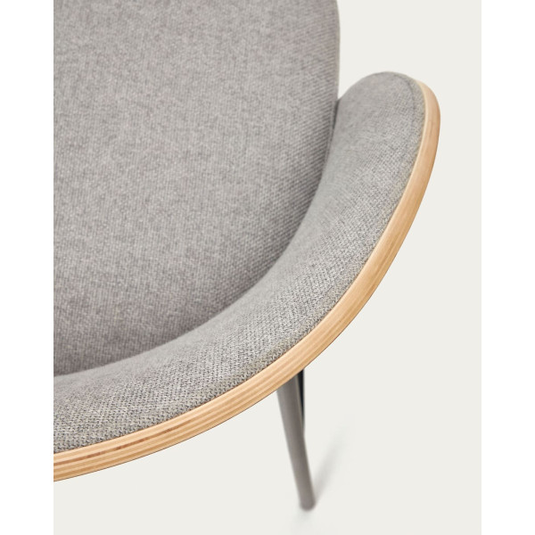 Напівбарний стілець La Forma EAMY C0600053HE12 Сірий/натуральний-8