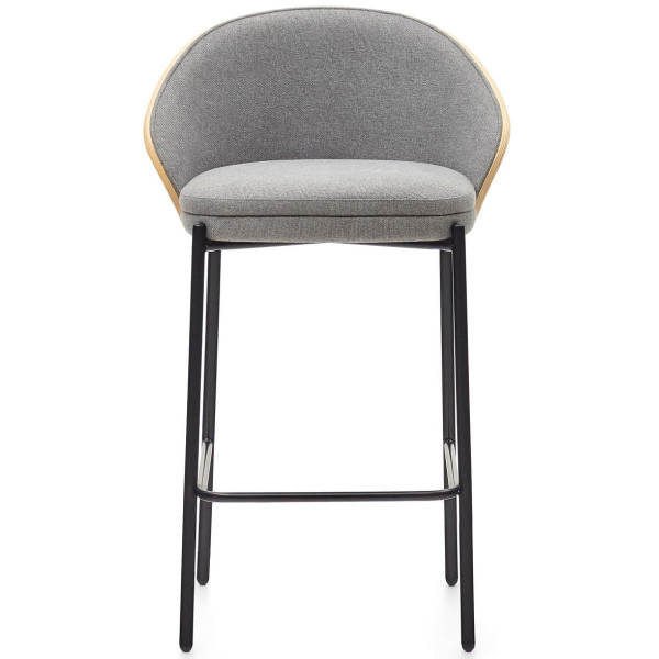 Напівбарний стілець La Forma EAMY C0600053HE12 Сірий/натуральний-2