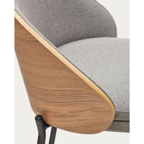 Напівбарний стілець La Forma EAMY C0600053HE12 Сірий/натуральний-9
