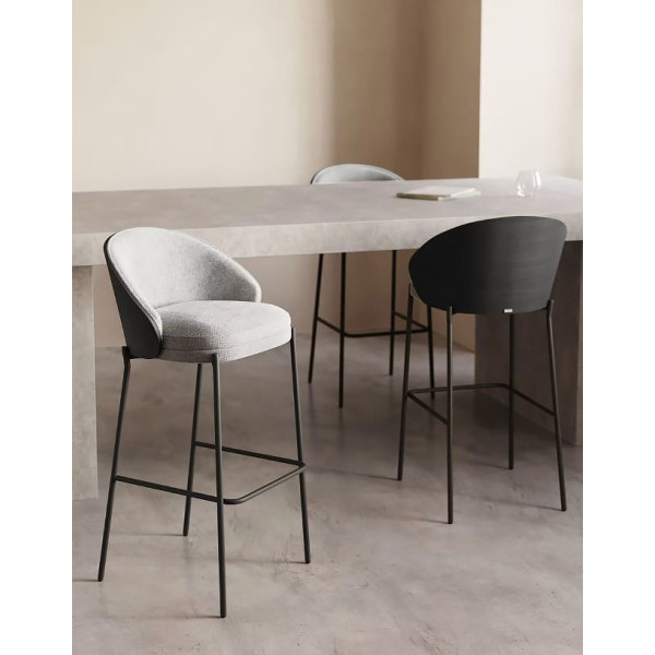 Полубарный стул La Forma EAMY C0600055HE12 Серый/черный-1