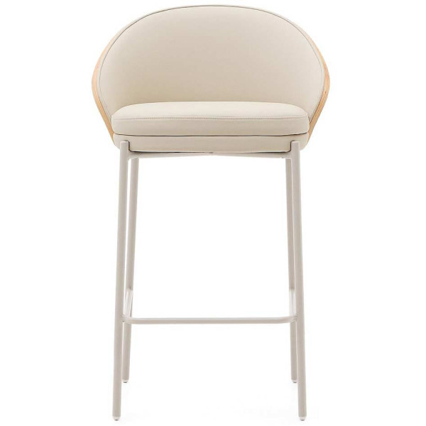 Напівбарний стілець La Forma EAMY C0600101UU12 Бежевий/натуральний екошкіра-1