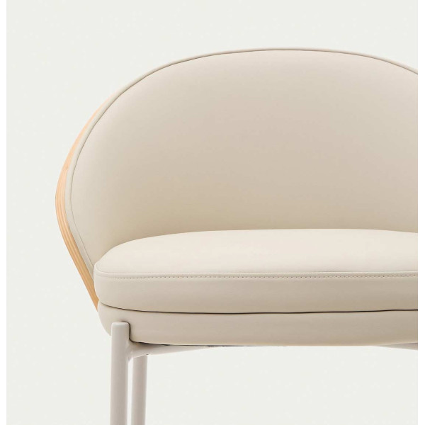 Напівбарний стілець La Forma EAMY C0600101UU12 Бежевий/натуральний екошкіра-3