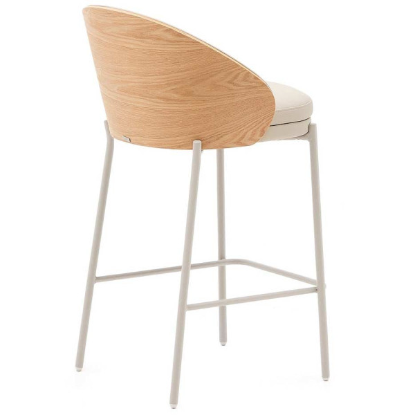 Напівбарний стілець La Forma EAMY C0600101UU12 Бежевий/натуральний екошкіра-2