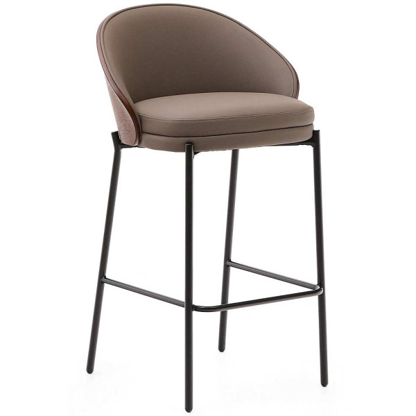 Напівбарний стілець La Forma EAMY C0600102UU10 Коричневий/горіх екошкіра-0