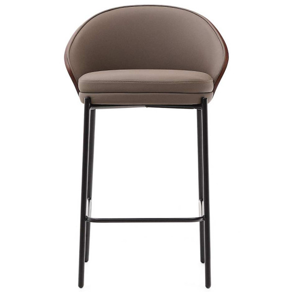 Напівбарний стілець La Forma EAMY C0600102UU10 Коричневий/горіх екошкіра-1