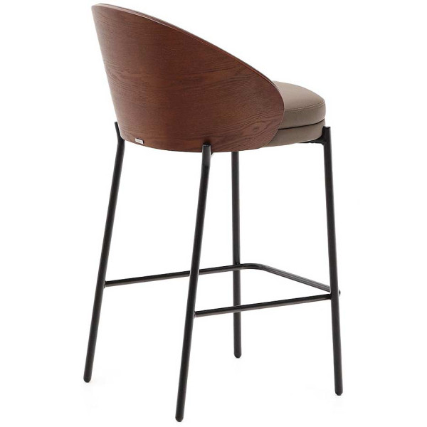Напівбарний стілець La Forma EAMY C0600102UU10 Коричневий/горіх екошкіра-3