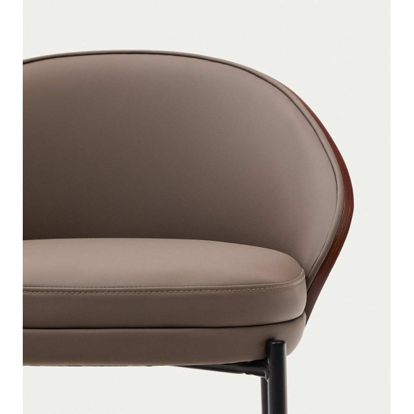 Напівбарний стілець La Forma EAMY C0600102UU10 Коричневий/горіх екошкіра-4