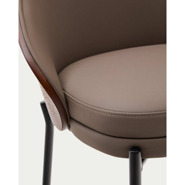 Напівбарний стілець La Forma EAMY C0600102UU10 Коричневий/горіх екошкіра-6
