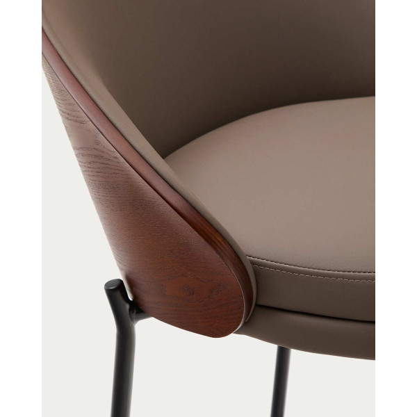Напівбарний стілець La Forma EAMY C0600102UU10 Коричневий/горіх екошкіра-5