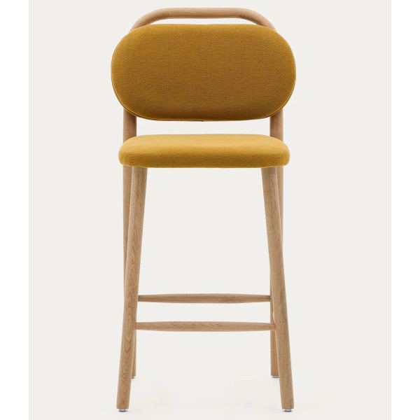 Полубарный стул La Forma Helda C0600040MY81H Горчичный ткань синель-2