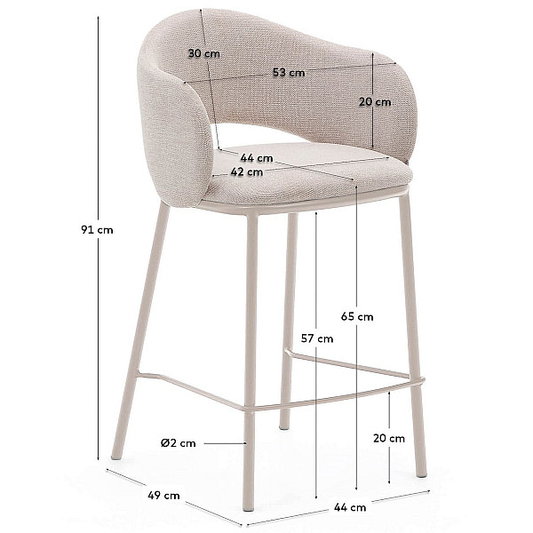 Напівбарний стілець La Forma Maina C0100226BF12 Бежевий тканина синель-8
