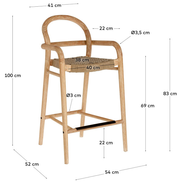 Напівбарний стілець La Forma SHERYL Бежевий-9