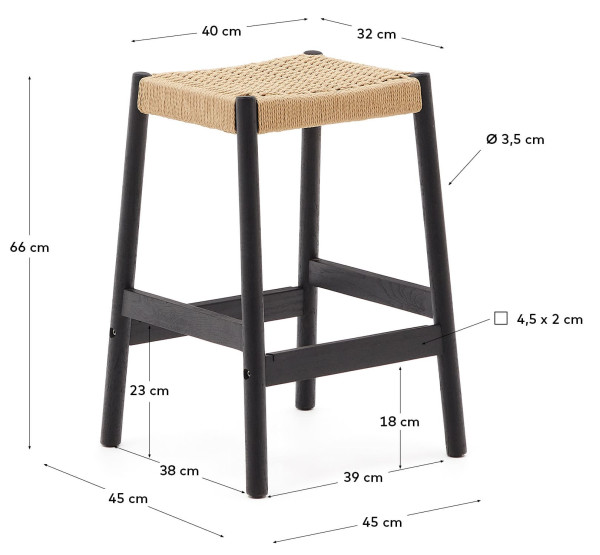 Напівбарний стілець La Forma Yalia C0600073CP46 Чорний-5