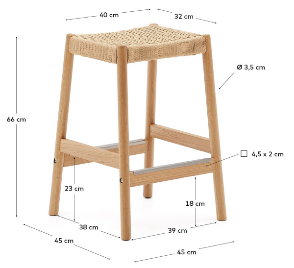 Полубарный стул La Forma Yalia C0600074CP46 Натуральный-5