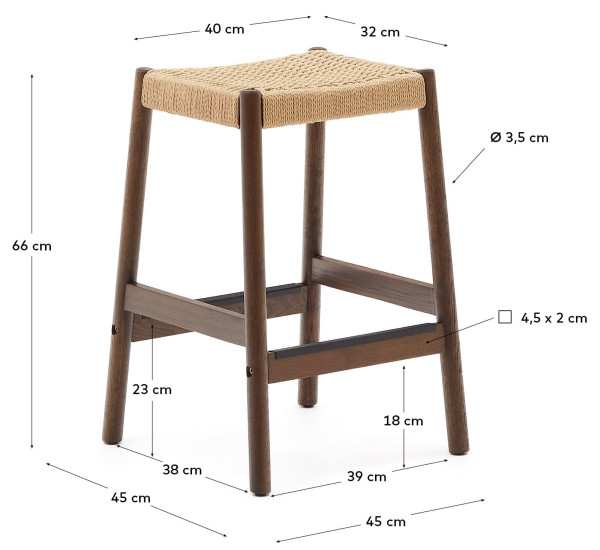 Полубарный стул La Forma Yalia C0600075CP46 Орех-5