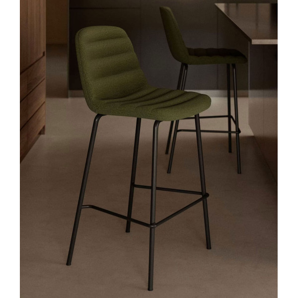 Полубарный стул La Forma Zunilda C0600038SO06 Темно-зеленый ткань синель-0