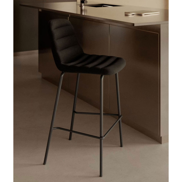 Полубарный стул La Forma Zunilda C0600038SO01 Черный ткань синель-0