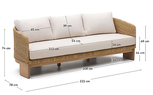 Диван 3-местный La Forma Xoriguer J1700052FF12-10