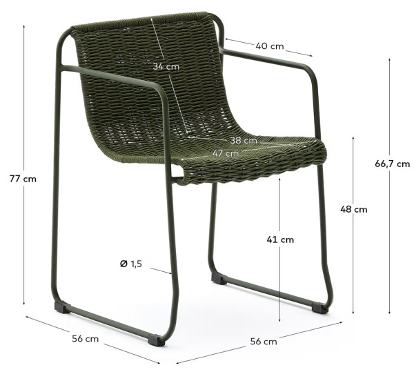 Комплект садових меблів La Forma Maurina O00718KK06 Зелений-10