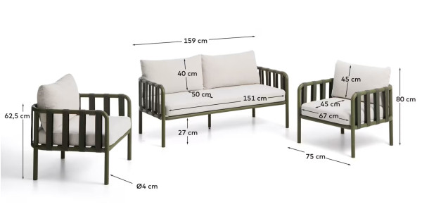 Комплект садових меблів La Forma Omala O00680RR06 Зелений-10