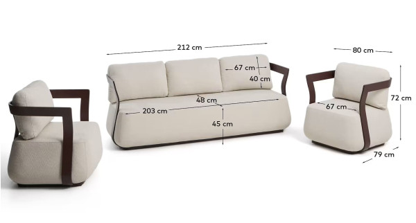 Садовый комплект мебели La Forma Tamaris O00704FA09 Коричневый-14