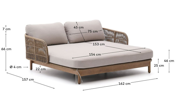 Шезлонг двухместный La Forma Catalina S00013FA12-13