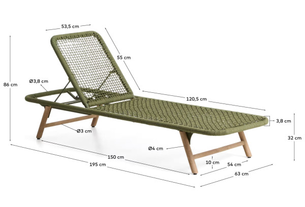 Шезлонг La Forma DANDARA J1300017JJ19 Зеленый-13