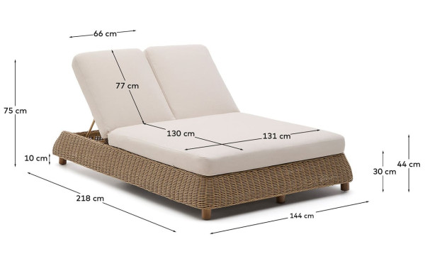 Шезлонг двухместный La Forma Meria O00066NW39-14