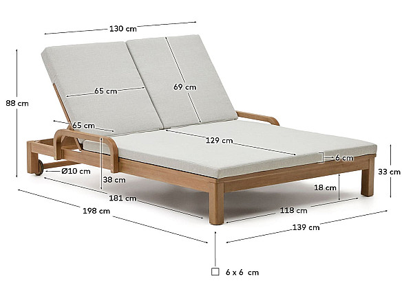 Шезлонг двухместный La Forma SONSAURA J1300019JJ12-13