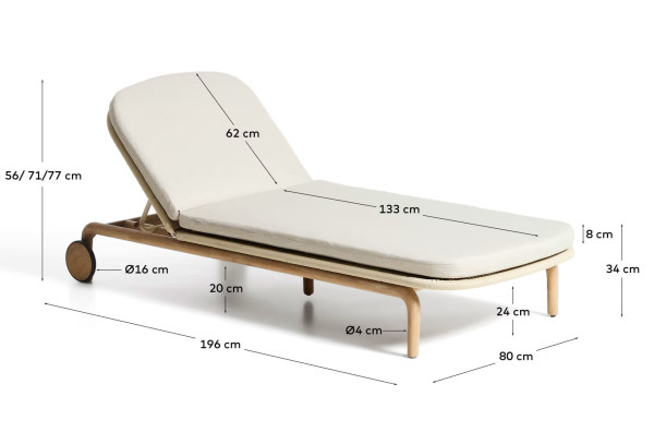 Шезлонг садовый La Forma Alipa O00489RO12-16