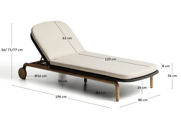 Шезлонг садовый La Forma Alipa O00489RO15-19