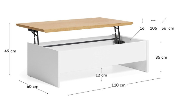 Журнальный стол подъемный La Forma ABILEN T0500002MM05-6
