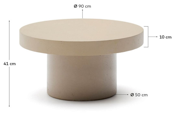 Журнальний столик La Forma AIGUABLAVA T00049PR39 Бежевий Ø 90 см-5