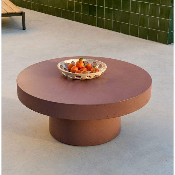 Журнальний столик La Forma AIGUABLAVA T00049PR59 Теракотовий Ø 90 см-1