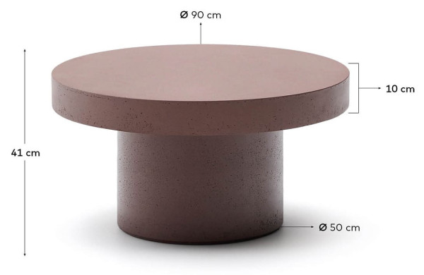 Журнальний столик La Forma AIGUABLAVA T00049PR59 Теракотовий Ø 90 см-5