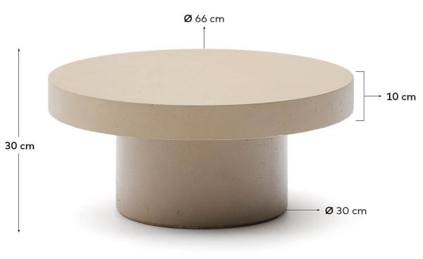 Журнальний столик La Forma AIGUABLAVA T00050PR39 Бежевий Ø 66 см-5