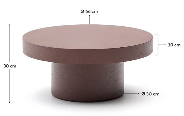 Журнальний столик La Forma AIGUABLAVA T00050PR59 Теракотовий Ø 66 см-5