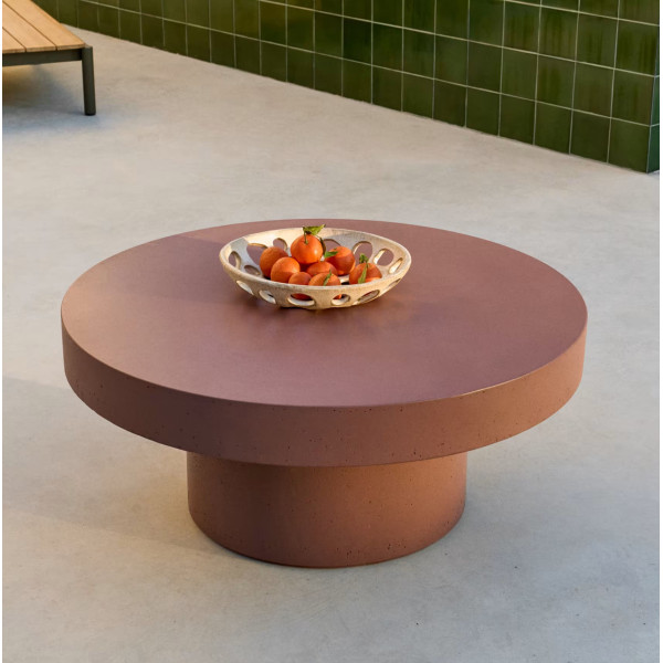 Журнальний столик La Forma AIGUABLAVA T00050PR59 Теракотовий Ø 66 см-1