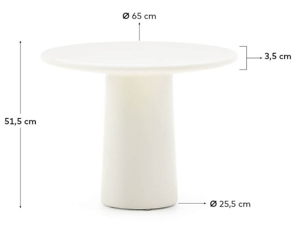 Кавовий столик La Forma Albanella O00034CE05 Білий Ø 65 см-7