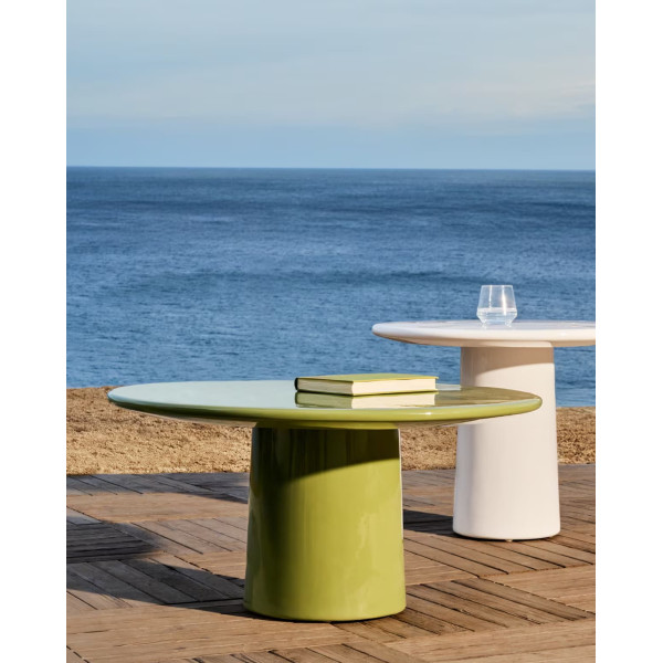 Кавовий столик La Forma Albanella O00034CE05 Білий Ø 65 см-2