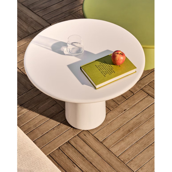 Кавовий столик La Forma Albanella O00034CE05 Білий Ø 65 см-1