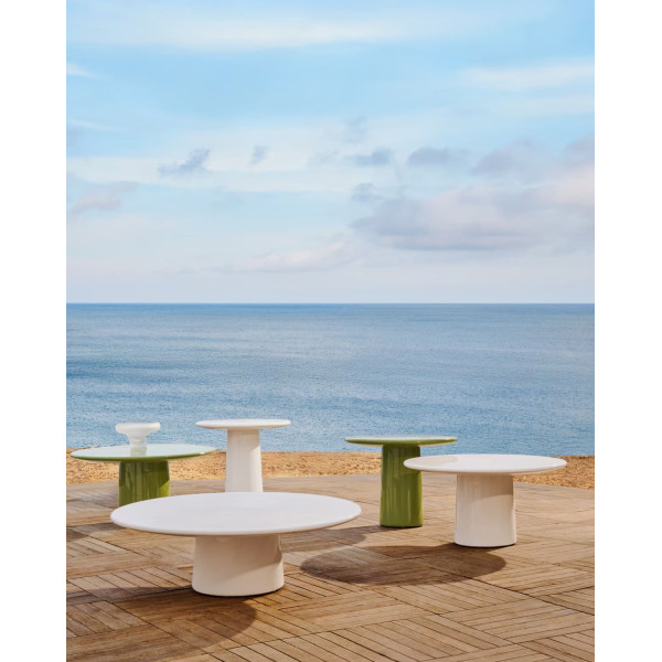 Кавовий столик La Forma Albanella O00034CE05 Білий Ø 65 см-3