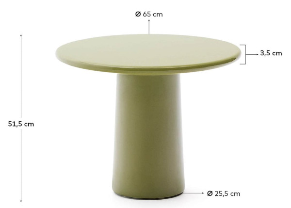 Кавовий столик La Forma Albanella O00034CE19 Зелений Ø 65 см-12